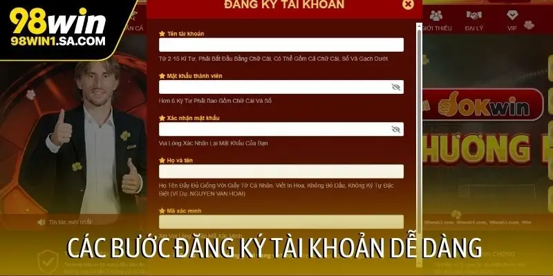 Các bước đăng ký tài khoản dễ dàng