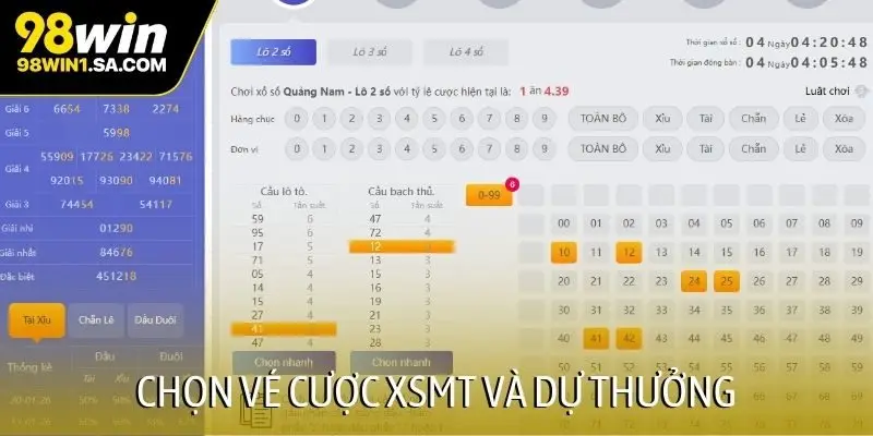 Chọn vé cược XSMT và dự thưởng