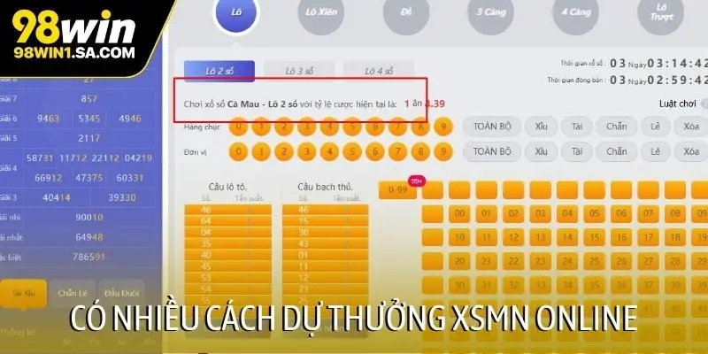 Có nhiều cách dự thưởng XSMN online